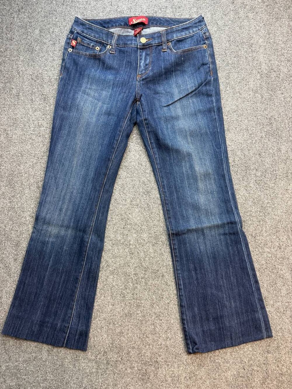 Y2K Seven Jeans Capri Womens Size 27 Low Rise Bootcut Stretch Dark Wash Denim